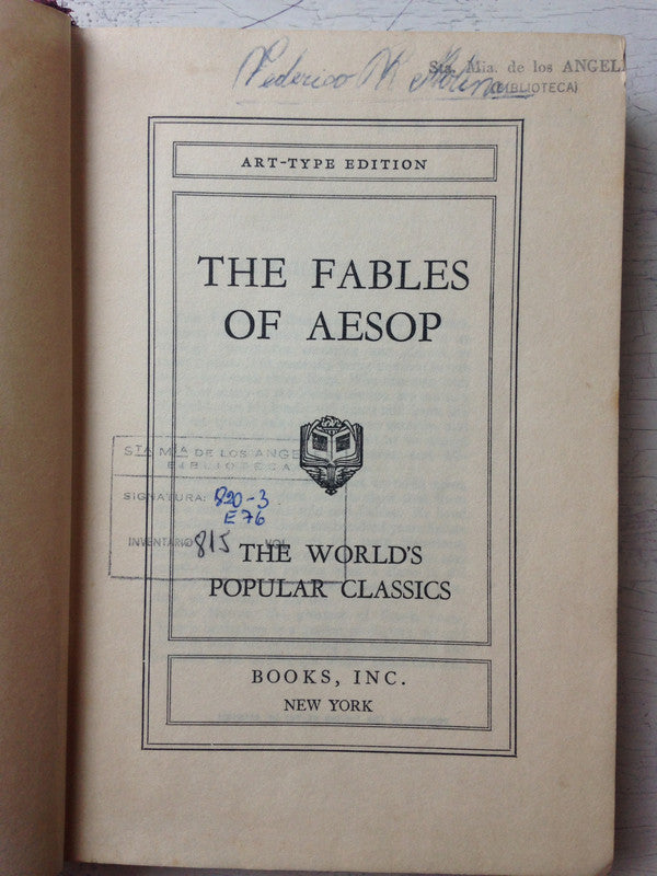 Libro usado en venta: The fables of aesop; editorial Books realizamos envios a todo el mundo.1