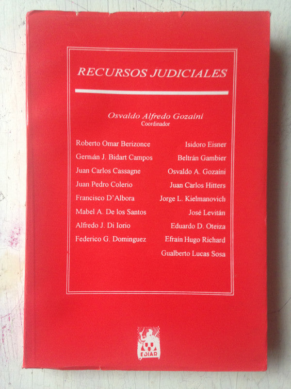 Libro usado en venta: Recursos judiciales; editorial Ediar impreso en 1993 realizamos envios a todo el mundo.1