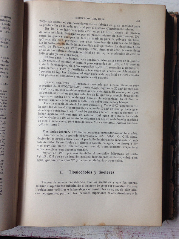 Libro usado en venta: Quimica general y aplicada a la industria (Tomo 1) de Hector Molinari; editorial Gustavo Gili impreso en 1922.4