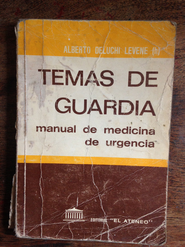 Libro usado en venta: Temas de guardia de Alberto Deluchi Levene (h); editorial El Ateneo impreso en 1977 realizamos envios a todo el mundo.1