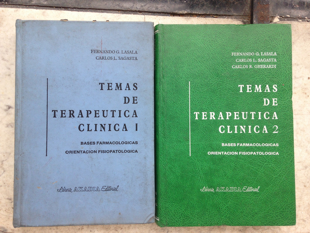 Libro usado en venta: Temas de terapeutica clinica (2 Tomos) de Fernando Lasala - C. Sagasta; editorial Akadia impreso en 1981 envios a todo el mundo.1