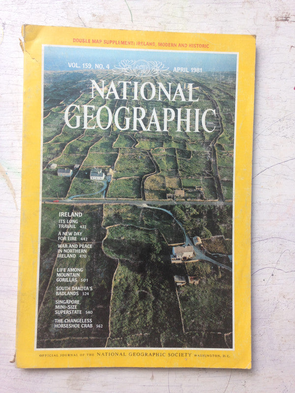Libro usado en venta: Ireland - Vol. 159 n? 4 de National geographic; editorial National geographic impreso en 1981 realizamos envios a todo el mundo.1