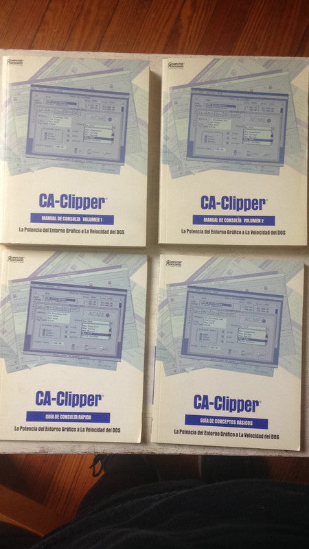 Libro usado en venta: CA-Clipper para DOS - Version 5.3 (4 Volumenes) de Guia de consulta rapida; editorial C.A. Computer impreso en 1996.1
