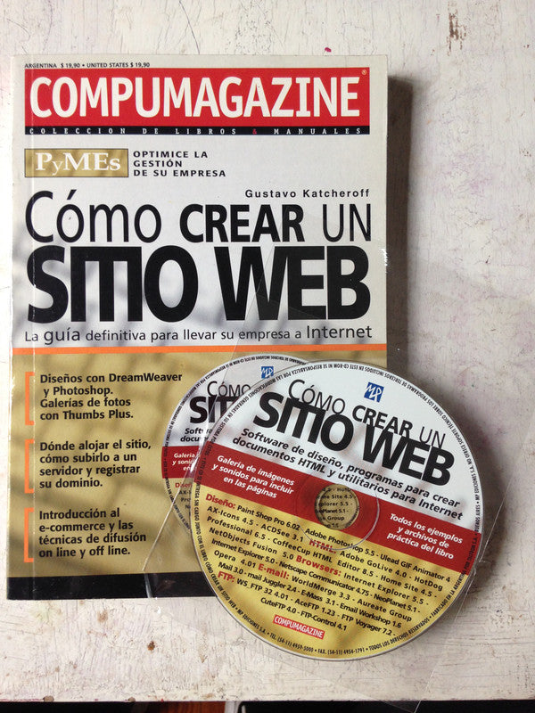 Libro usado en venta: Como crear un sitio web (Incluye CD-ROM) de Gustavo Katcheroff; editorial Mp Ediciones impreso en 2000 envios a todo el mundo.1