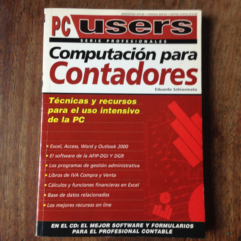 Libro usado en venta: Computacion para contadores de Eduardo Schiavinato; editorial Mp Ediciones impreso en 2000 realizamos envios a todo el mundo.1