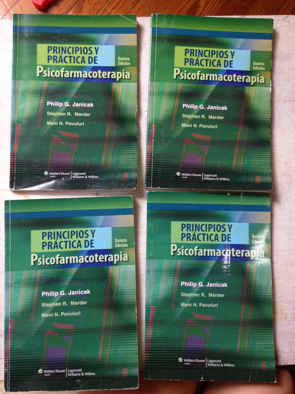 Libro usado en venta: Principios y practica de psicofarmacoterapia de Philip Janicak - Marder - Pavuluri; Lippincott Williams impreso en 20111.1
