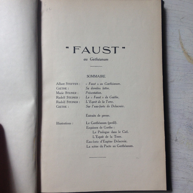 Libro usado en venta: Faust au Goetheanum; realizamos envios a todo el mundo.1