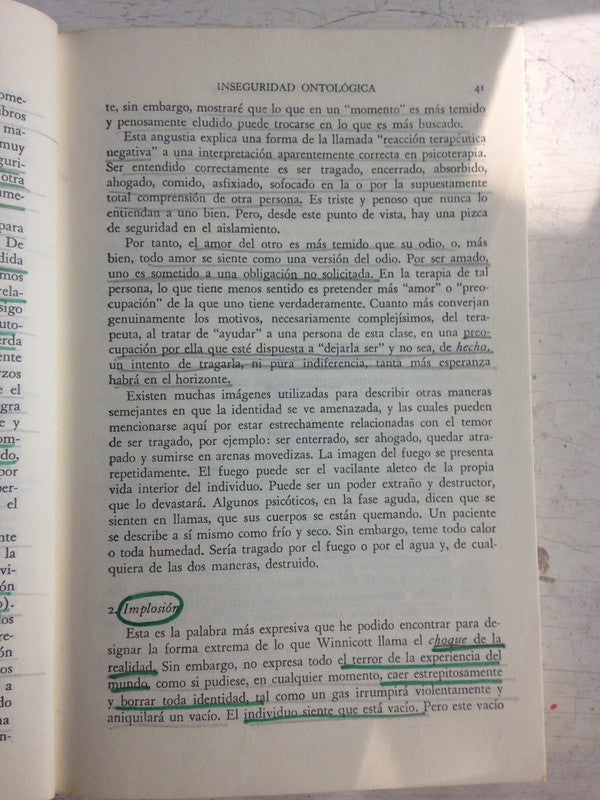 Libro usado en venta: El yo dividido - Un estudio sobre la salud y la enfermedad de R. D. Laing; editorial Fondo de Cultura Economica impreso en 1978.3