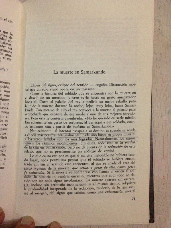 Libro usado en venta: De la seduccion de Jean Baudrillard; editorial Planeta - Agostini impreso en 1993 realizamos envios a todo el mundo.3