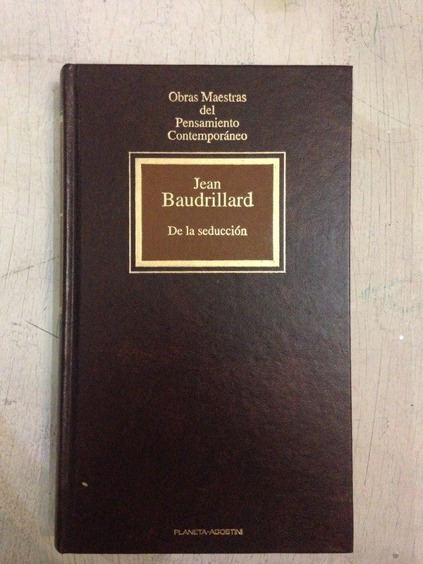 Libro usado en venta: De la seduccion de Jean Baudrillard; editorial Planeta - Agostini impreso en 1993 realizamos envios a todo el mundo.1