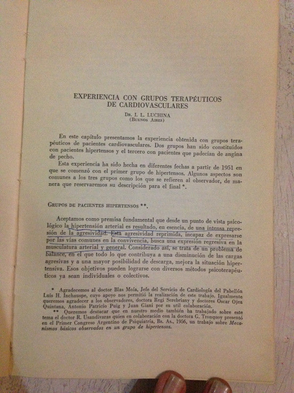 Libro usado en venta: El grupo psicologico de L. Grinberg - M. Langer - E. Rodrigue; editorial Nova impreso en 1959 realizamos envios a todo el mundo.2