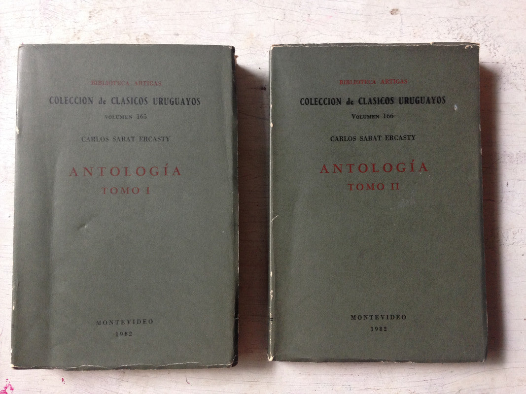 Libro usado en venta: Antologia (2 Tomos) de Carlos Sabat Ercasty; editorial Montevideo impreso en 1982 realizamos envios a todo el mundo.1