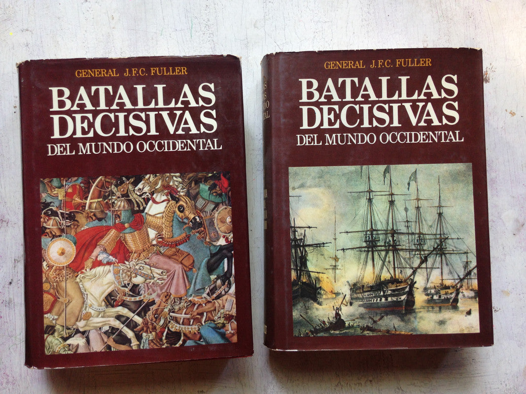 Libro usado en venta: Batallas decisivas del mundo occidental (2 Tomos) de General J. F. C. Fuller; editorial Luis de Caralt impreso en 1961.1