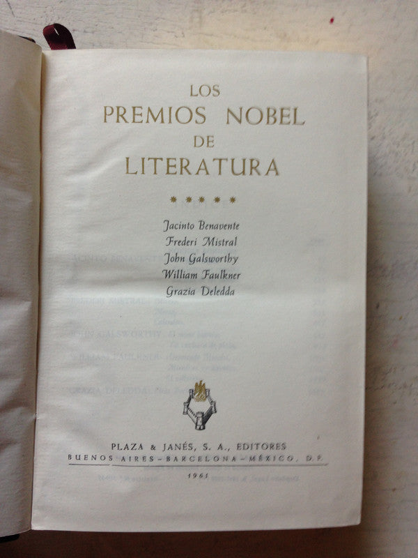 Libro usado en venta: Los premios Nobel de literatura - Vol. 5; editorial Plaza & Janes impreso en 1961 realizamos envios a todo el mundo.1