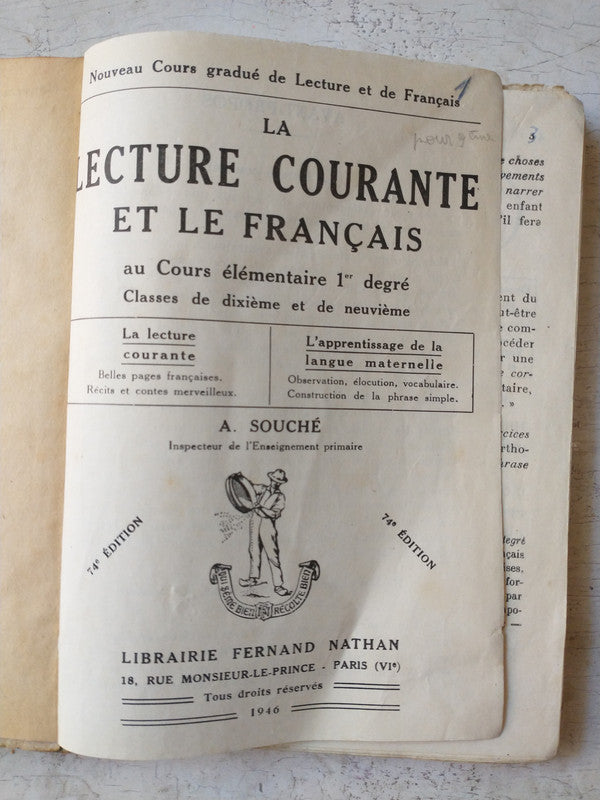 Libro usado en venta: Cours de Francais 4 de Lucienne Royer - Alice Royer; editorial Kapelusz impreso en 1955 realizamos envios a todo el mundo.2