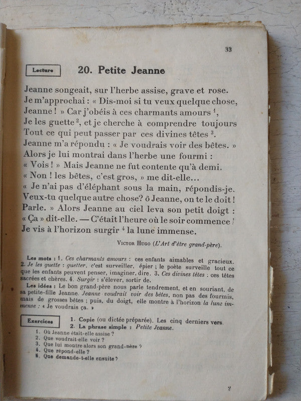 Libro usado en venta: La lecture courante et le francais de A. Souche; editorial Librairie Fernand Nathan impreso en 1946 envios a todo el mundo.3
