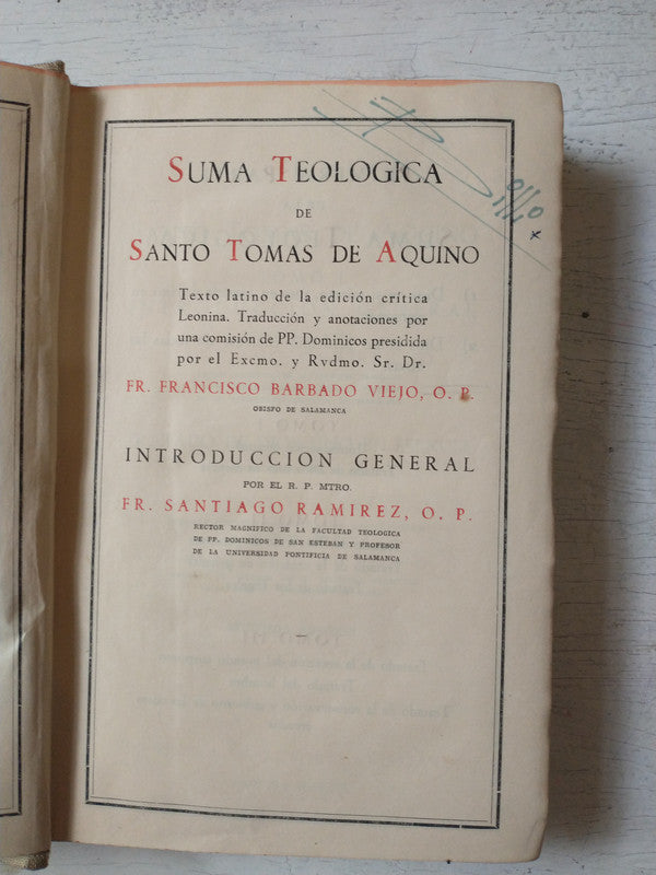 Libro usado en venta: Suma teologica I de Santo Tomas de Aquino; editorial B.A.C. impreso en 1957 realizamos envios a todo el mundo.2