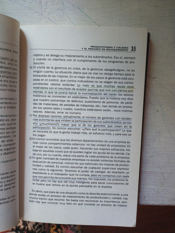 Libro usado en venta: Calidad y Productividad - Manual del consultor; editorial FIM impreso en 1992 realizamos envios a todo el mundo.3