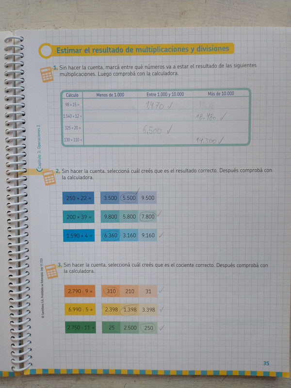 Libro usado en venta: Los matematicos de 5?; editorial Santillana impreso en 2017 realizamos envios a todo el mundo.3