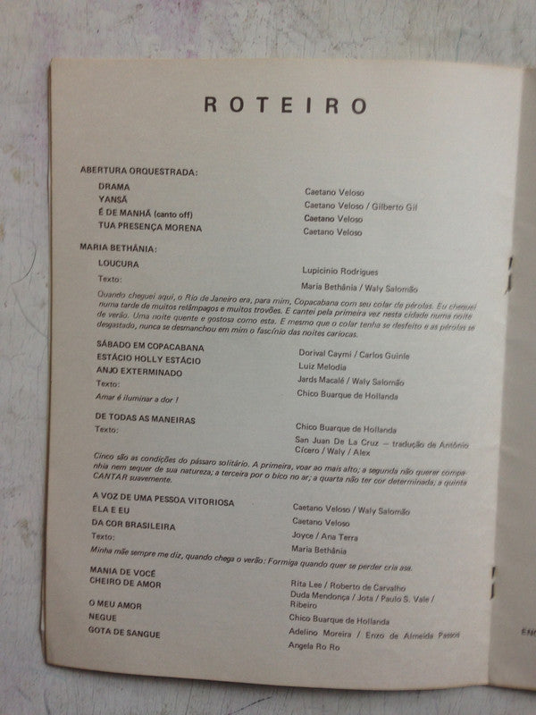 Libro usado en venta: Maria Bethania; realizamos envios a todo el mundo.3