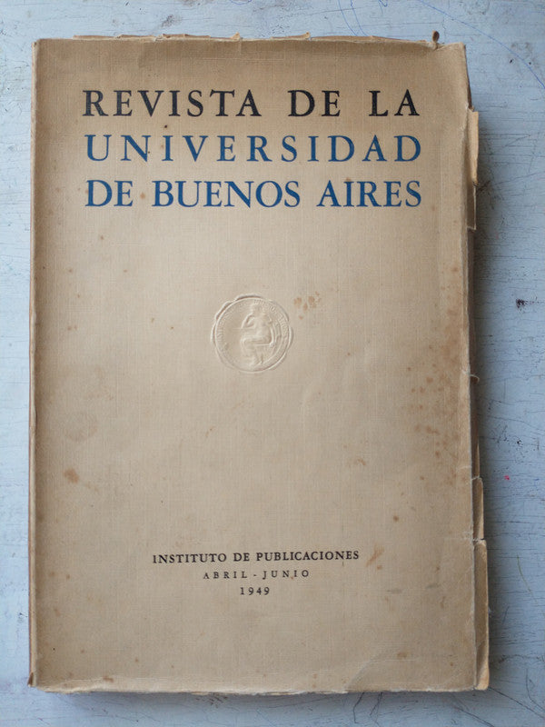 Libro usado en venta: Revista de la Universidad de Buenos Aires; editorial Instituto de Publicaciones impreso en 1949 envios a todo el mundo.1