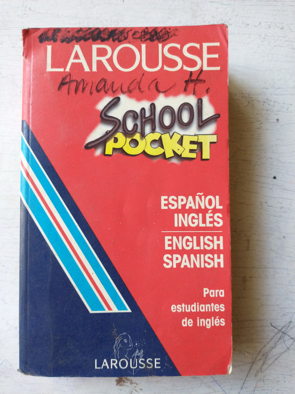 Libro usado en venta: Espa?ol - Ingles / Ingles - Espa?ol de Diccionario School Pocket; editorial Larousse impreso en 1995 envios a todo el mundo.1