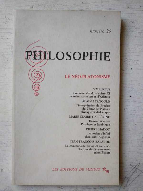 Libro usado en venta: Philosophie - N? 26 de Revue Trimestrielle; editorial Les Editions de Minuit impreso en 1990 realizamos envios a todo el mundo.1
