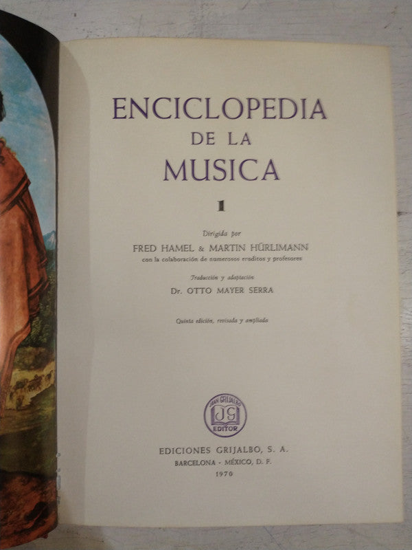 Libro usado en venta: Enciclopedia de la musica - Vol. 1 de Fred Hamel - Martin Hurlimann; editorial Grijalbo impreso en 1970 envios a todo el mundo.1
