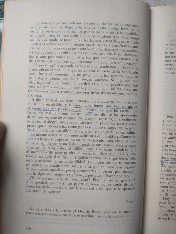 Libro usado en venta: Cartas a Felice y otra correspondencia (II) 1913 de Franz Kafka; editorial Alianza impreso en 1977 envios a todo el mundo.3