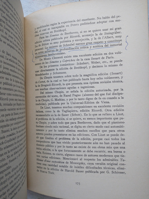 Libro usado en venta: El piano de Alfredo Casella; editorial Ricordi impreso en 1953 realizamos envios a todo el mundo.3