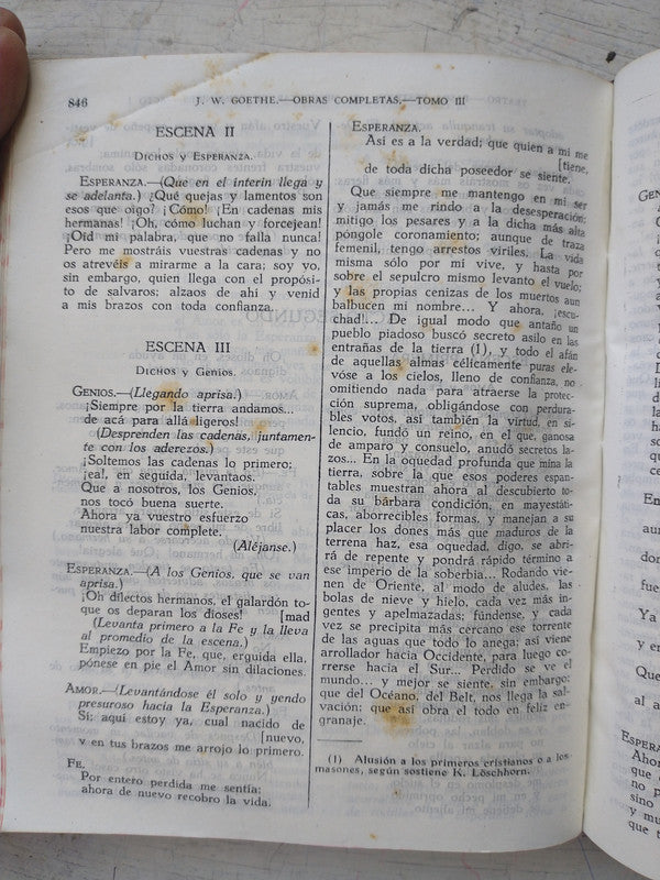 Libro usado en venta: Obras completas - Tomo 3 de Johann Wolfgang Von Goethe; editorial Aguilar impreso en 1951 realizamos envios a todo el mundo.4