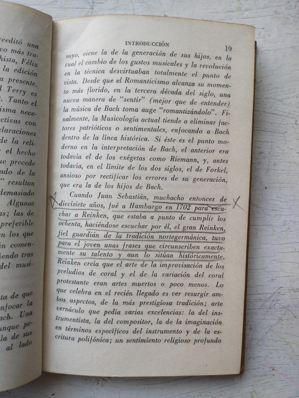 Libro usado en venta: Juan Sebastian Bach de J. N. Forkel; editorial Fondo de Cultura Economica impreso en 1950 realizamos envios a todo el mundo.3