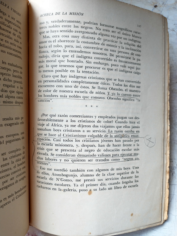 Libro usado en venta: Entre el agua y la Selva virgen de Albert Schweitzer; editorial Hachette impreso en 1955 realizamos envios a todo el mundo.3