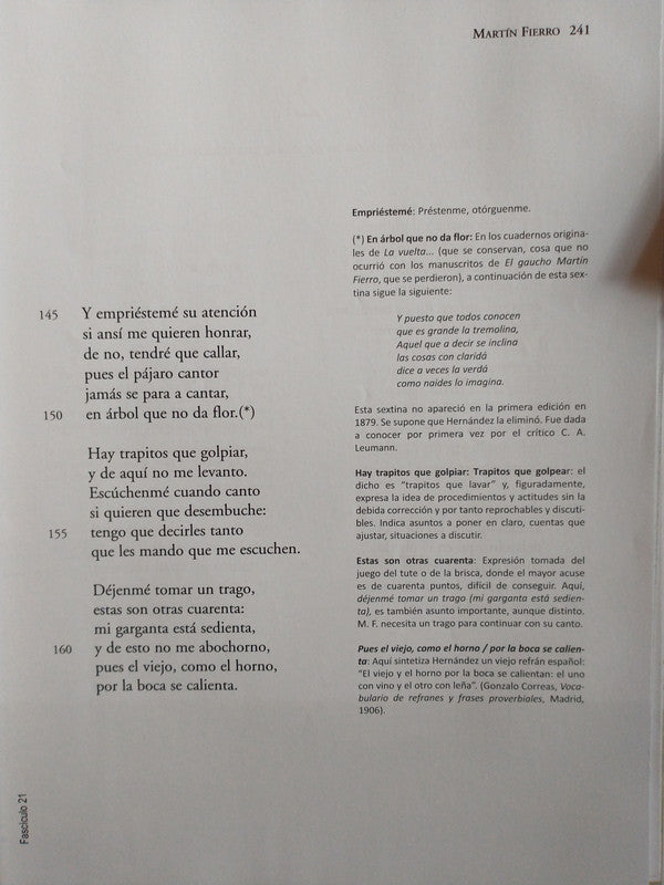 Libro usado en venta: Martin Fierro de Jose Hernandez; editorial La Nacion impreso en 2015 realizamos envios a todo el mundo.3