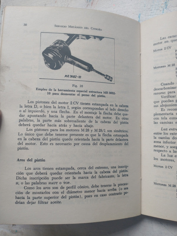 Libro usado en venta: Servicio mecanico del Citroen de Octavio Ricci; editorial Librería Mitre impreso en 1976 realizamos envios a todo el mundo.3
