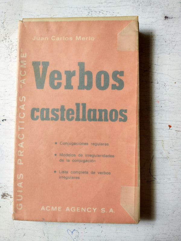 Libro usado en venta: Verbos castellanos de Juan Carlos Merlo; editorial Acme impreso en 1977 realizamos envios a todo el mundo.1