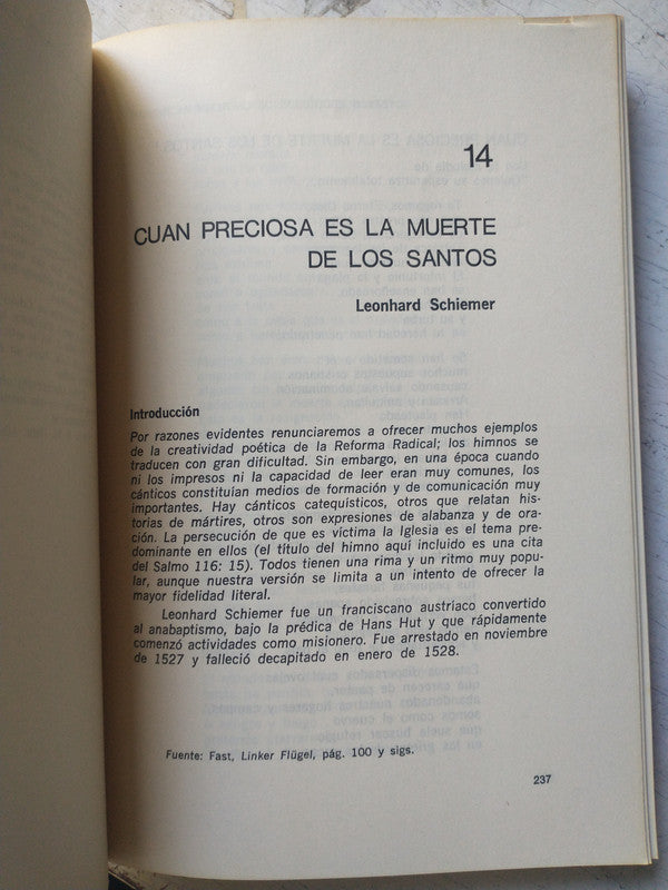 Libro usado en venta: Textos escogidos de la reforma radical de John Howard Yoder; editorial La Aurora impreso en 1976 envios a todo el mundo.4