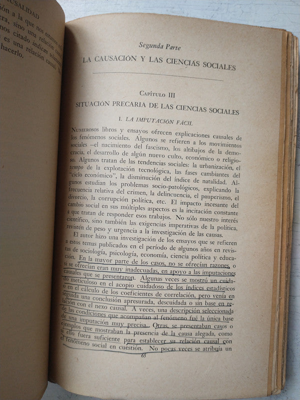 Libro usado en venta: Causacion social de R. Mac Iver; editorial Fondo de Cultura Economica impreso en 1949 realizamos envios a todo el mundo.3