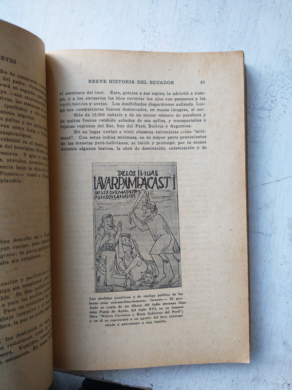 Libro usado en venta: Breve historia general del Ecuador - Tomo 1 de Oscar Efren Reyes; editorial Fray Jodoco Ricke impreso en 1950.2