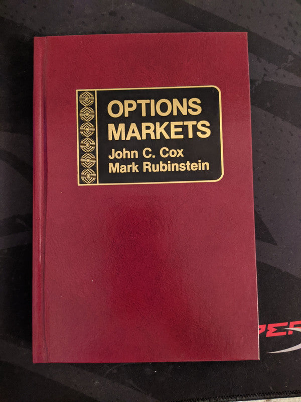 Libro usado en venta: Options Markets de Mark Rubinstein; editorial Pearson Prentice Hall impreso en 1985 realizamos envios a todo el mundo.1