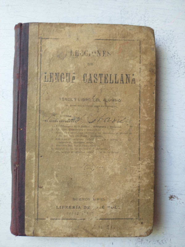 Libro usado en venta: Lecciones de lengua castellana; editorial Libreria Jose Moly realizamos envios a todo el mundo.1