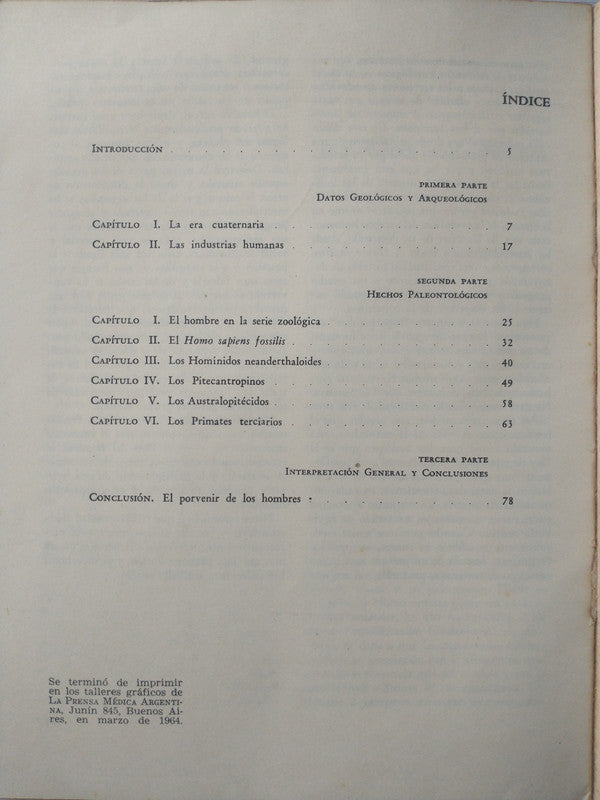 La genesis de la humanidad C. Arambourg