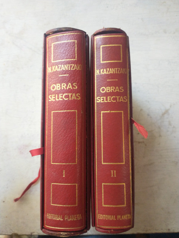 Libro usado en venta: Obras selectas - Novelas (2 Tomos) de Nikos Kazantzaki; editorial Planeta impreso en 1960 realizamos envios a todo el mundo.4