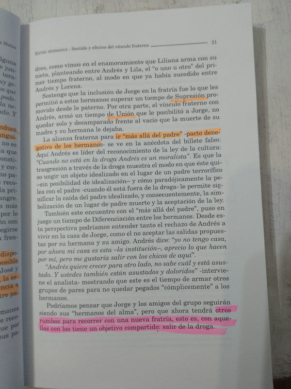 Libro usado en venta: Entre hermanos - Sentido y efectos del vinculo fraterno; editorial Lugar impreso en 2003 realizamos envios a todo el mundo.2