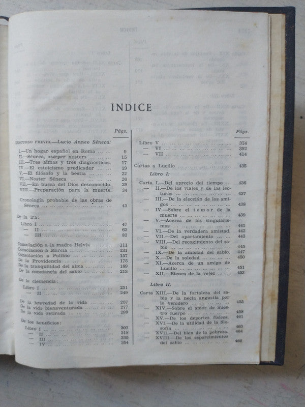 Libro usado en venta: Obras Completas de Lucio Anneo Seneca; editorial Aguilar impreso en 1949 realizamos envios a todo el mundo.4