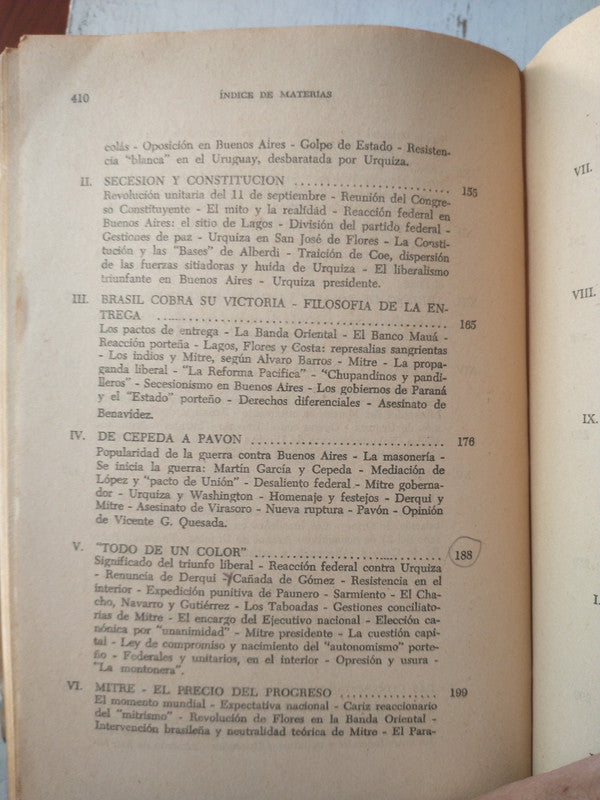 Libro usado en venta: Historia de la Patria Argentina (1515-1943) - Tomo 1 de Ernesto Palacio; editorial A. Peña Lillo impreso en 1974.2