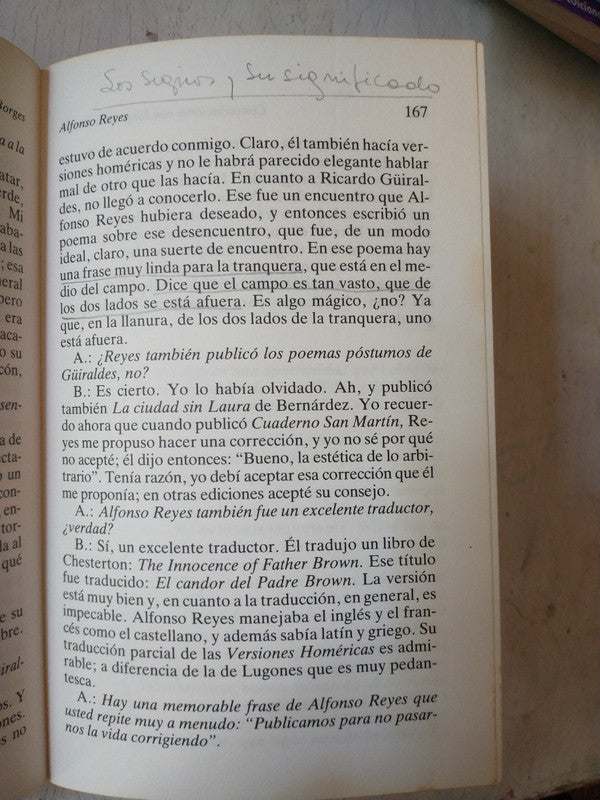 Libro usado en venta: Conversaciones con Borges de Roberto Alifano; editorial Atlantida impreso en 1985 realizamos envios a todo el mundo.3