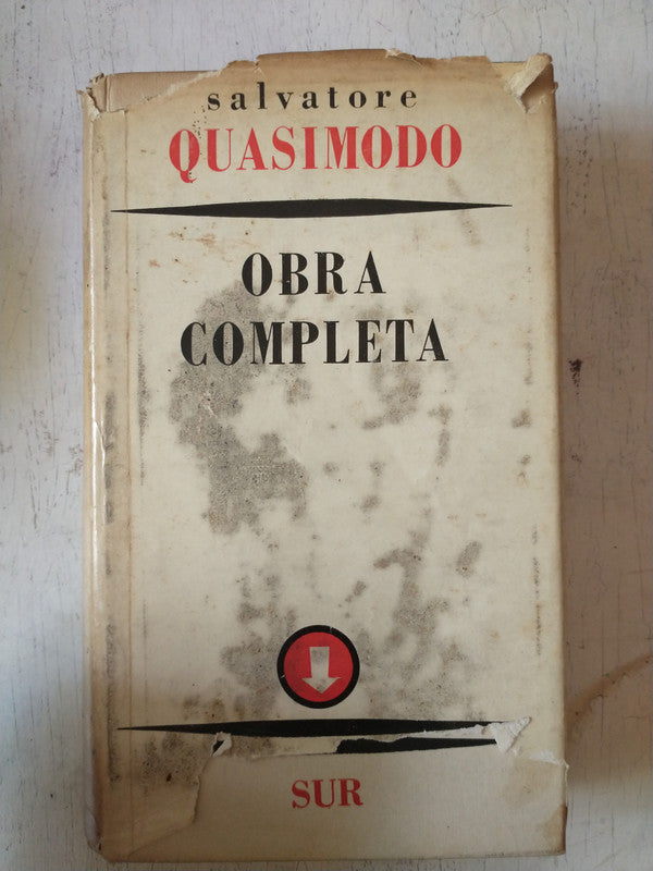 Libro usado en venta: Obra completa de Salvador Quasimo; editorial Sur impreso en 1958 realizamos envios a todo el mundo.1