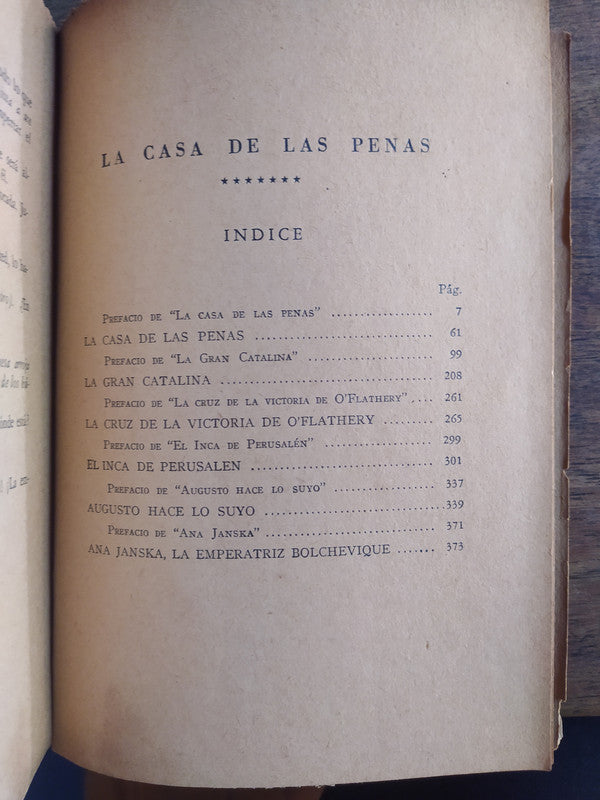 Libro usado en venta: La casa de las penas de Bernard Shaw; editorial Americana impreso en 1947 realizamos envios a todo el mundo.2