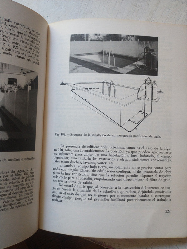 Libro usado en venta: Piscinas proyectos construccion de Juan de Cusa; editorial CEAC impreso en 1979 realizamos envios a todo el mundo.2